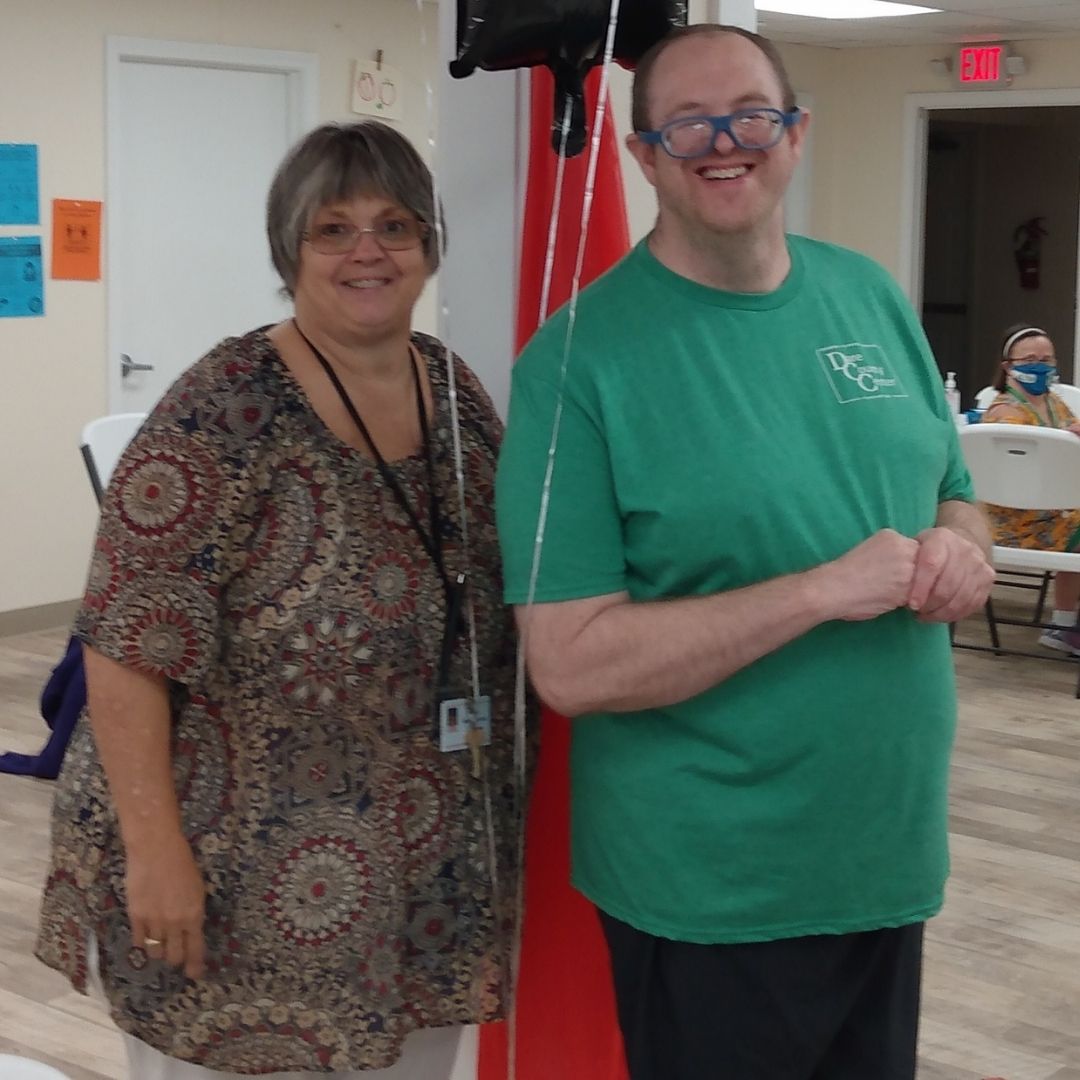 DSP Merry Liverman at left with a person supported.